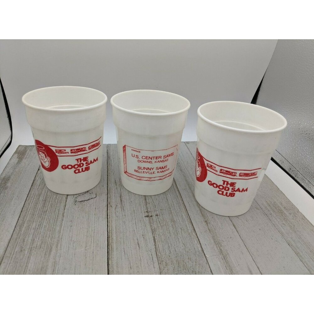 Vintage Good Sam Club Plastic Drinking Cup Advertising Downs Belleville KS